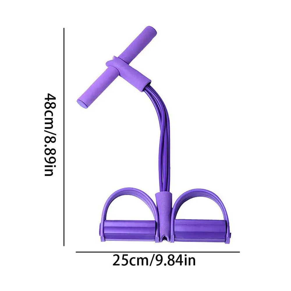 Fitness Resistance Bands-4 Tube Pedal Ankle Puller - Sit Up Leg Stretch Rope Exercise Bands , Stretching Workout Fitness Bands