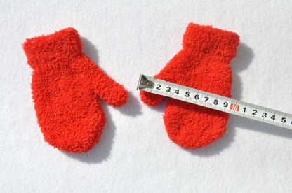 Warm Plush Thick Warm Baby Gloves Winter Plus Velvet Mittens Children Kid Coral Fleece Full Finger Gloves For 1-4Y Kids Gloves