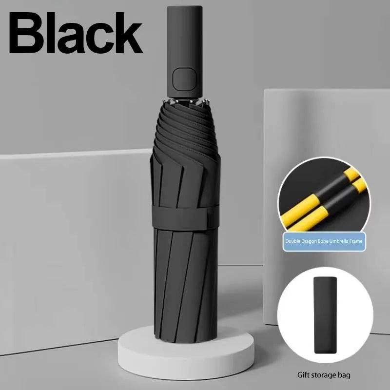 DIXSG 24 Bone Fully Automatic Double Bone Folding Umbrella For Sun UV Protection Rain Resistance And Strong Wind Resistance