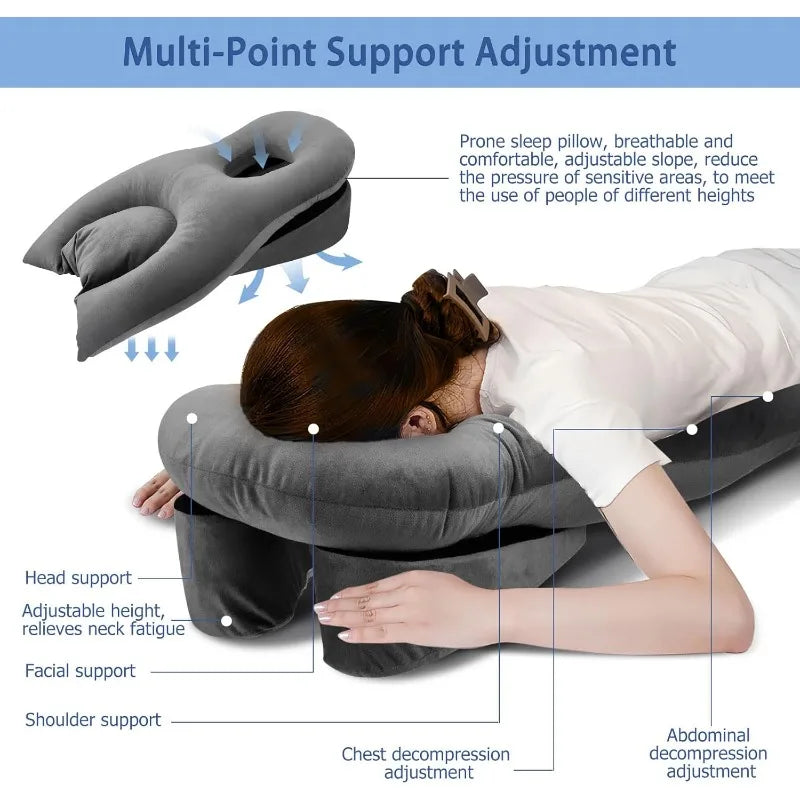 1PCS Face Down Pillow Flacewesta Massage BBL Prone with Memory Foam Ergonomic for sleeping Vitrectomy Neck Pain Retinal Surgery