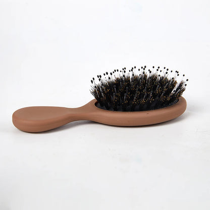 1Pcs Portable Mini Natural Boar Bristle Oval Hair Brush Comb Head Scalp Massage Comb Salon Hair Care Brush Styling Tool