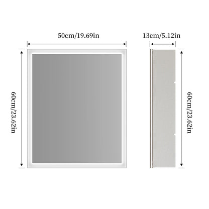 60/70CM Illuminated LED Wall Mirrored Bathroom Storage Medicine Cabinet with Shaver Socket, Bluetooth Speaker Anti-Fog