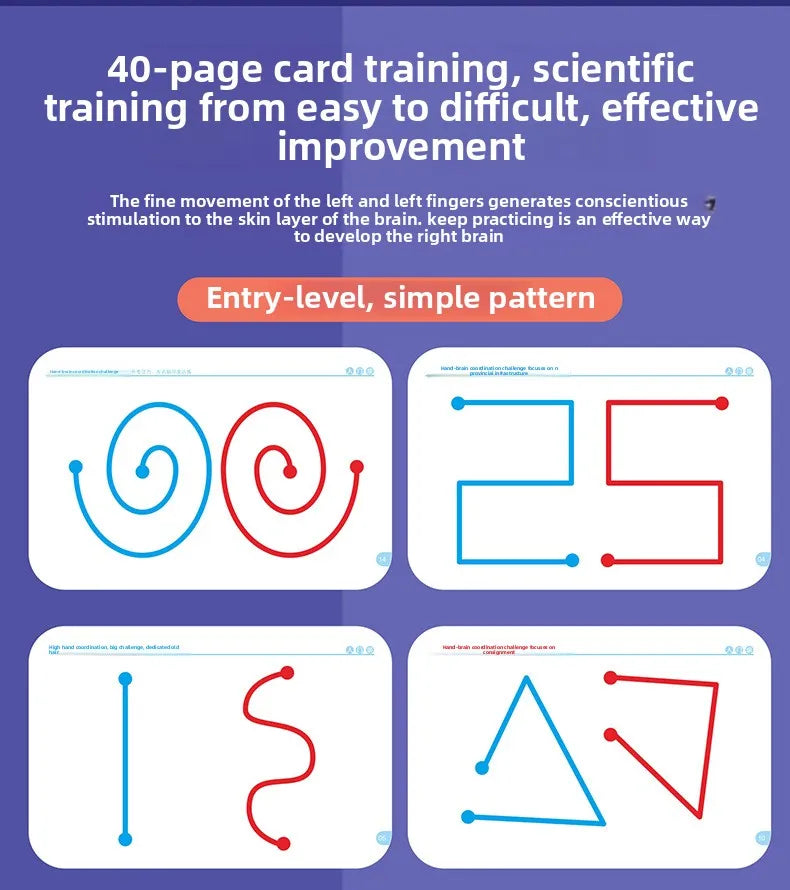 Hand-Brain Coordination Action Practice Development Set Used for Overall Brain Balance Attention Improvement Tool