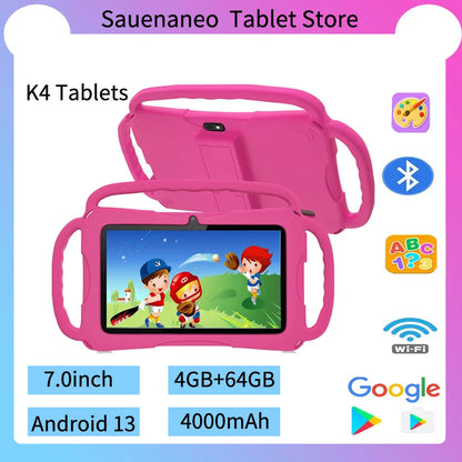2024 New 5G WIFI Children's Tablet 4GB RAM 64GB ROM Portable Mini Tablet Quad Core Dual Camera 4000mAh Android 13