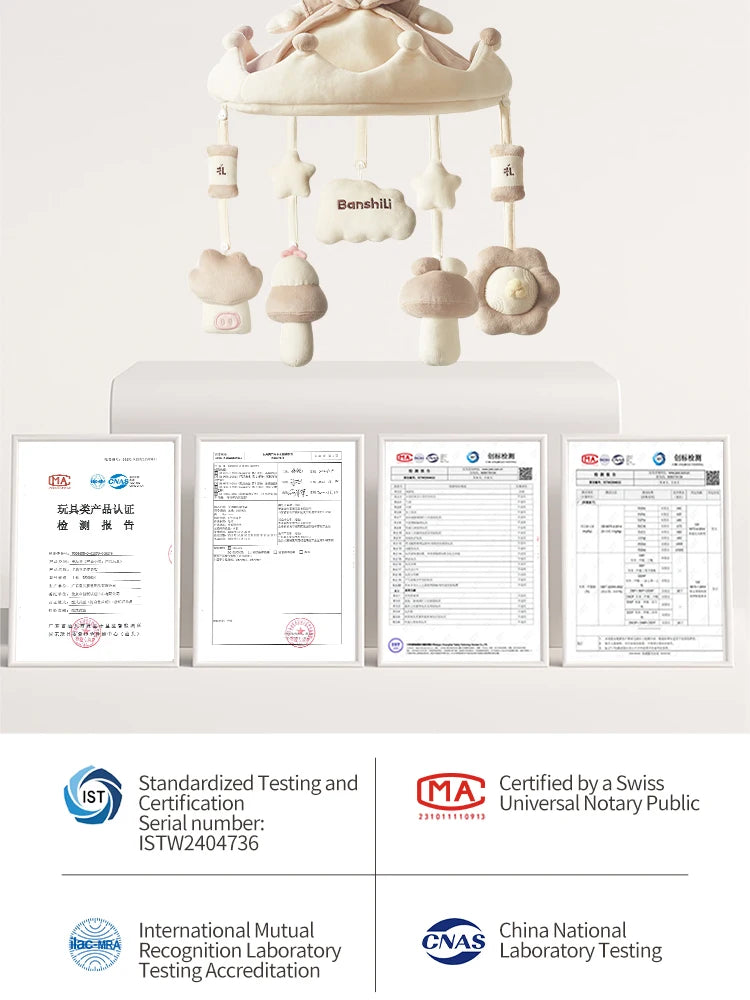 Banshili Music Bed Bell Baby Mobile Cute Cartoon Soothing Boys and Girls Toys Baby Mobile for Crib Baby