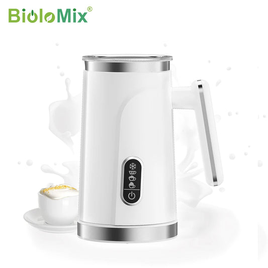 BioloMix,4 in 1 Automatic Hot and Cold Milk Frother Warmer for Latte, Foam Maker, Hot Chocolates, Cappuccino