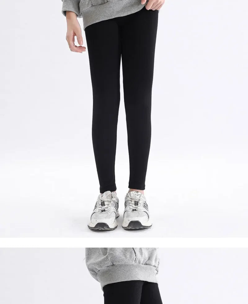 Girls Pure Cotton Long Pants - Slim Fit Thermal Underwear for Kids | Spring Autumn Base Layer