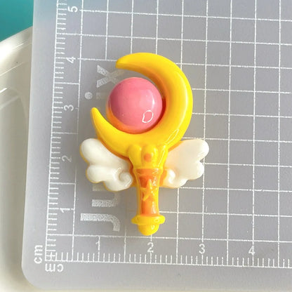 5pcs Cartoon shiny beauty cartoon resin flatback cabochon diy crafts materials kid handmade jewelry charms