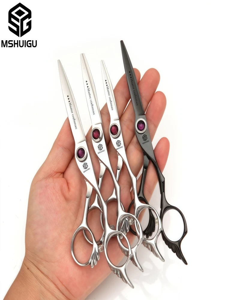 MSHUIGU professional barber Small size scissors 440C 5-5.5-6inch Multifunctional thinning shears Salon Tool Accessories