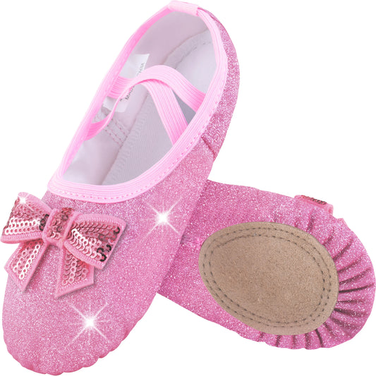 Ballet Shoes Split-Sole Glitter Flats Dance Shoes for Girls Toddler/Kid