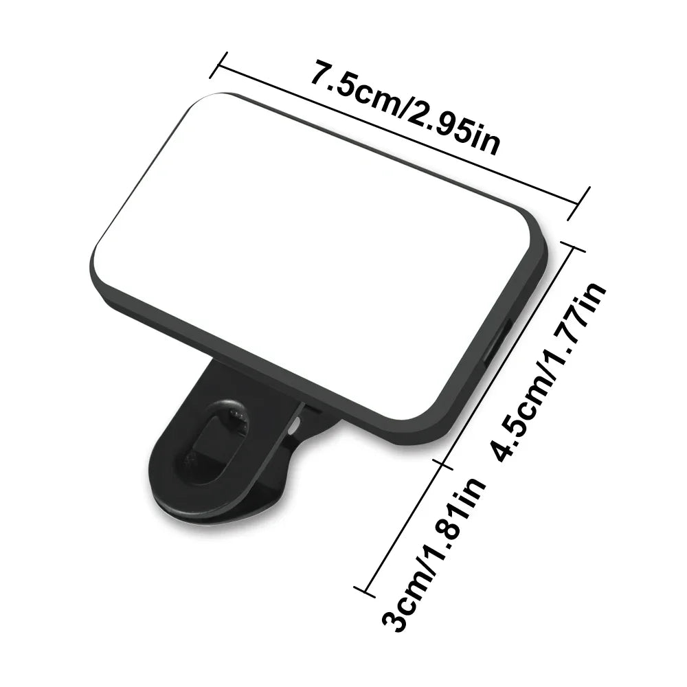 Mini Selfie Fill Light Rechargeable 3 Color Modes Adjustable Brightness Clip on Mobile Phones Computers Photography LED Lights