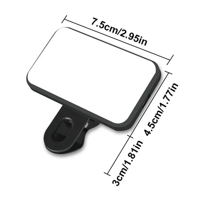 Mini Selfie Fill Light Rechargeable 3 Color Modes Adjustable Brightness Clip on Mobile Phones Computers Photography LED Lights