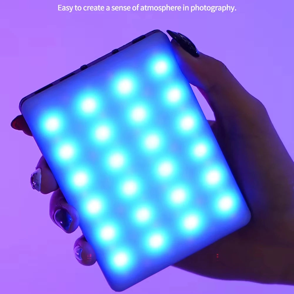 RGB LED Pocket Fill Light Mini Clip-On Rechargeable Video Light for Phone iPad Laptop Vlog Selfie Live Broadcast Photography