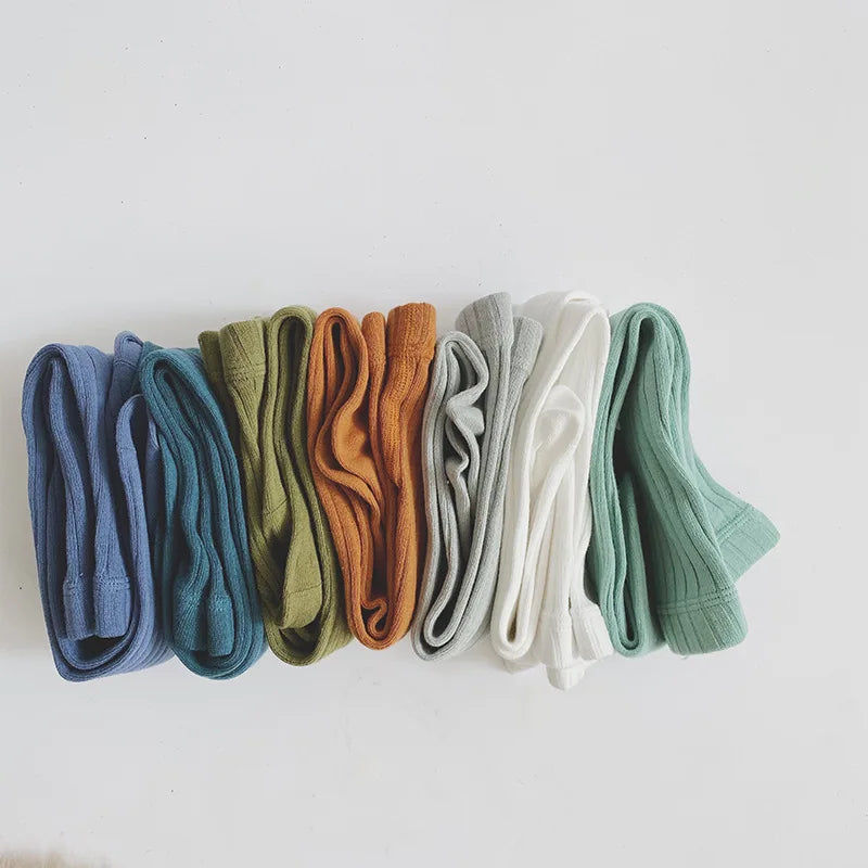Girls Cotton Tights - Soft Knitted Pantyhose for Babies & Toddlers | Macaron Colours