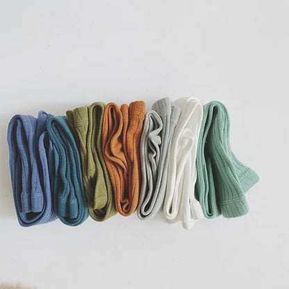 Girls Cotton Tights - Soft Knitted Pantyhose for Babies & Toddlers | Macaron Colours