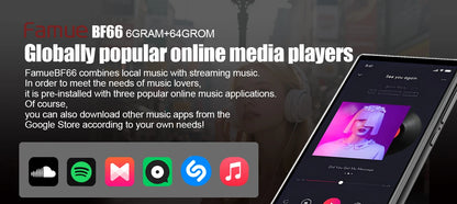 Famue MP3 Player Android 13 with Bluetooth and WiFi，MP3 MP4 Player with Spotify，Audible，Pandora，Standalone / Networked Version