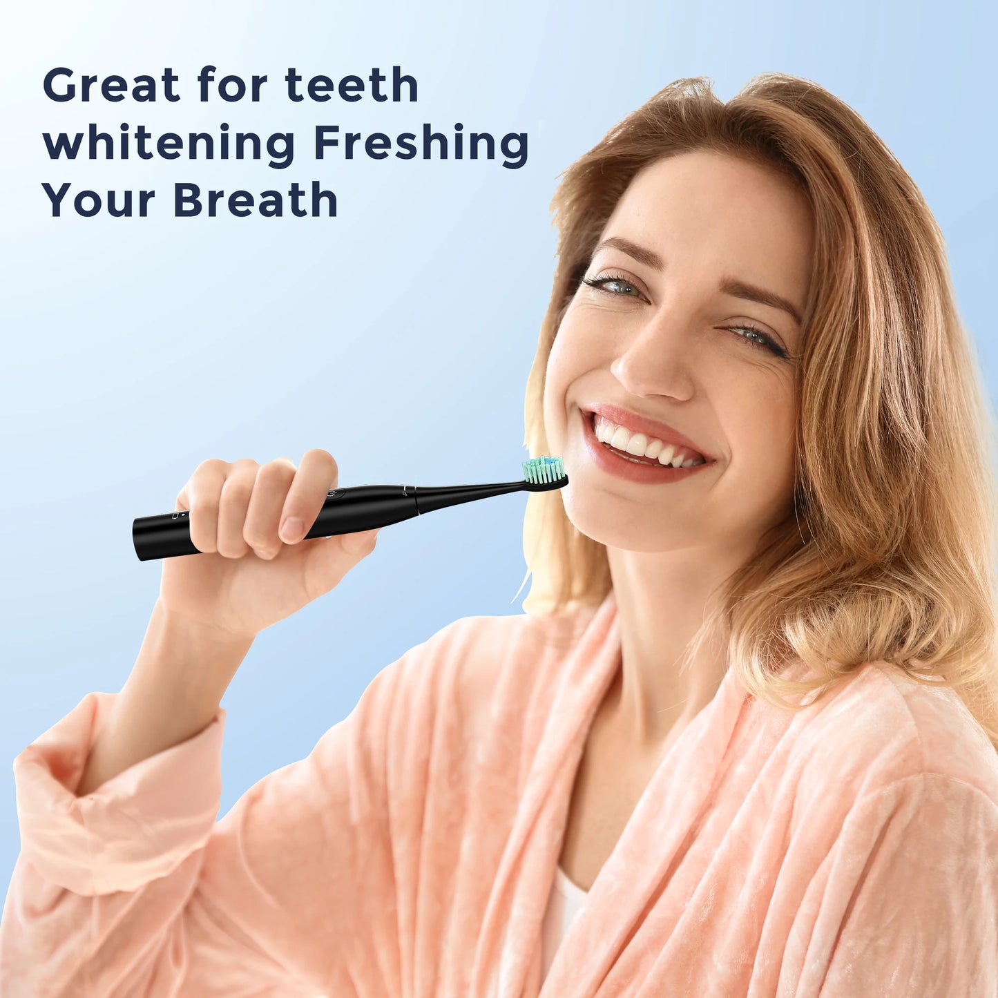 Sejoy Electric Toothbrush for Adults Rechargeable DY-156 Sonic Tooth Brushes 5 Modes IPX7 Waterproof with 8 Replacement Heads