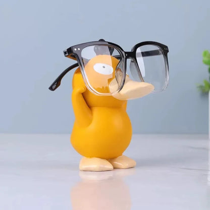 Miniso Anime Peripheral Cute Pokémon Psyduck Ornaments Glasses Frame Supplies Eye Display Stand Decoration Craft Stand Gifts