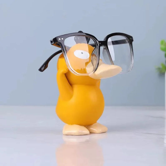 Miniso Anime Peripheral Cute Pokémon Psyduck Ornaments Glasses Frame Supplies Eye Display Stand Decoration Craft Stand Gifts