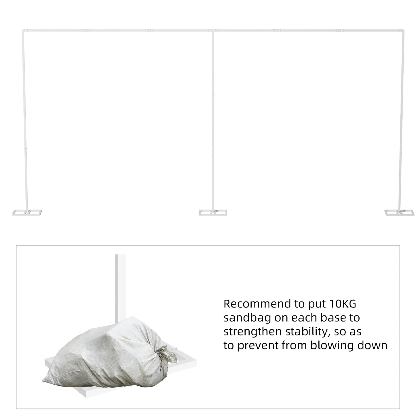 Robustes, verstellbares Hintergrundständer-Set, Vorhangrohr-Stützrahmen, Hochzeitshintergrund, 6 m x 3 m