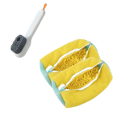 Shoe Washing Machine Bag with Liquid Shoe Brush Set Durable Laundry Shoe Bag and Soft Bristle Clean Brush for All Shoes