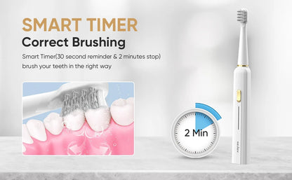 SEJOY Electric Toothbrush with 12 Brush Heads, Sonic Electric Tooth brush with 25500 VPM Deep Clean 5 Modes, Rechargeable