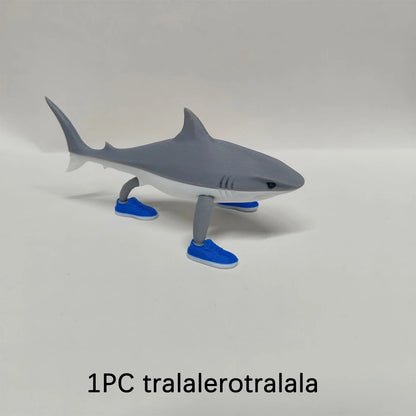 3D Printed Shark Figurine Tralalero Tralala Tun Tung Sahur Toy Classic of Mountains and Seas Figure Desktop Decor Birthday Gift