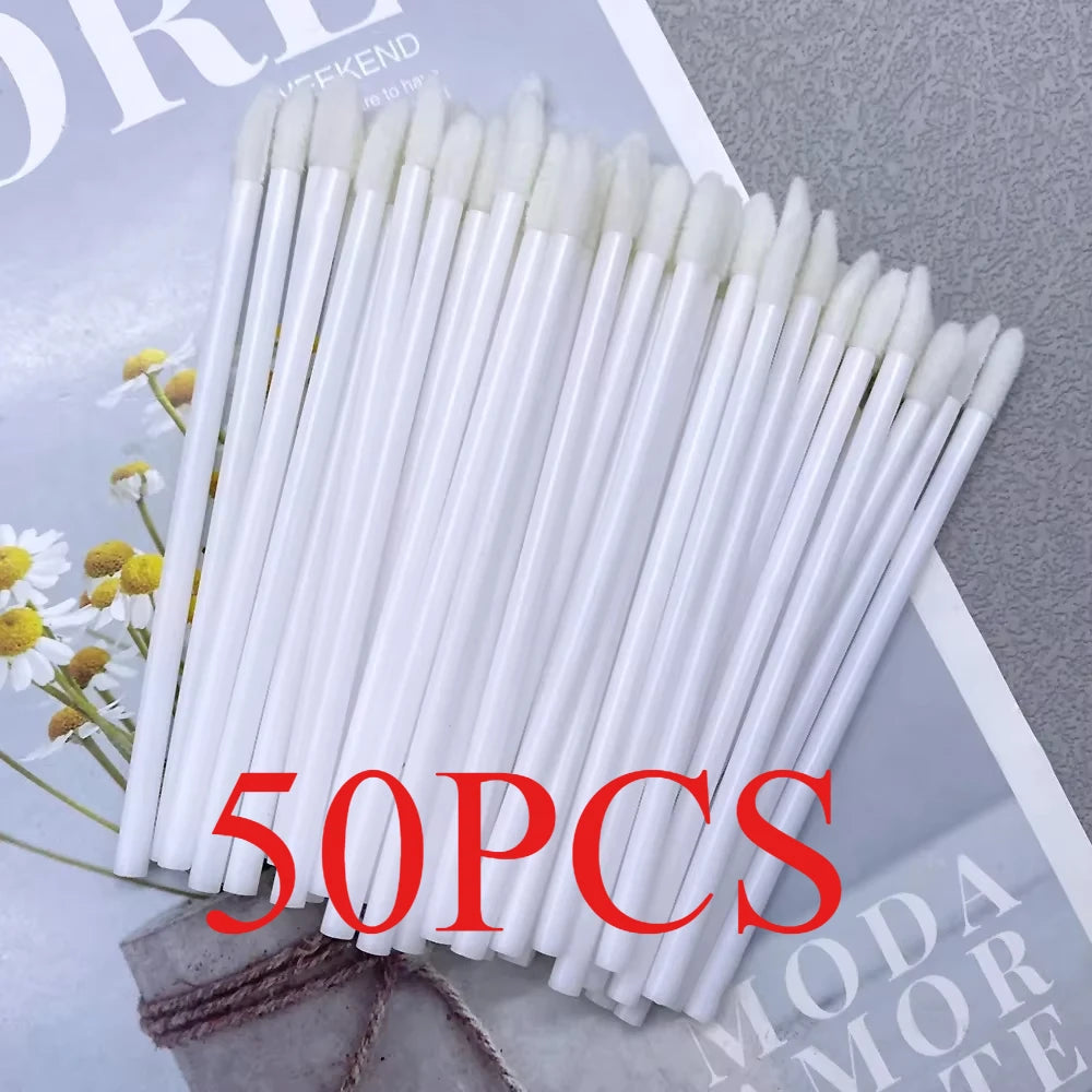 50/1000 PCS Lip Brushes Disposable Cosmetic Lip Brush Lipstick Lip Glossy Wands Cleaner Applicator Eyeshadow Makeup Brush Tool