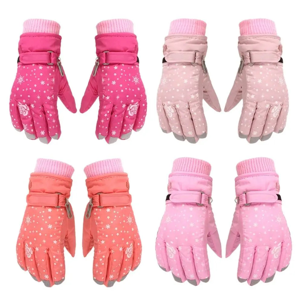 Kids Winter Ski Gloves - Waterproof Warm Snow Mittens for Girls Ages 5-8