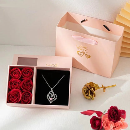 Valentine's Day Eternal Roses Gift Box Window Opening Six Rose Jewelry Gift Packaging Box Birthday Gifts Eternal Flower Ring Box