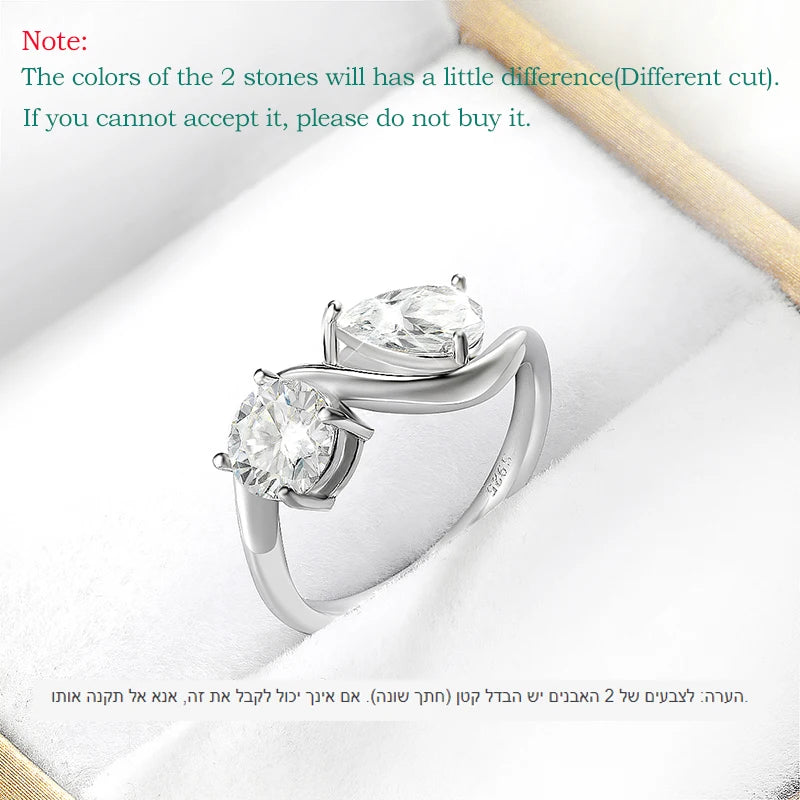 Smyoue 2cttw Certified Moissanite Rings for Women Brilliant Bride Wedding Jewelry 100% 925 Sterling Silver Band Plated 18K Gold