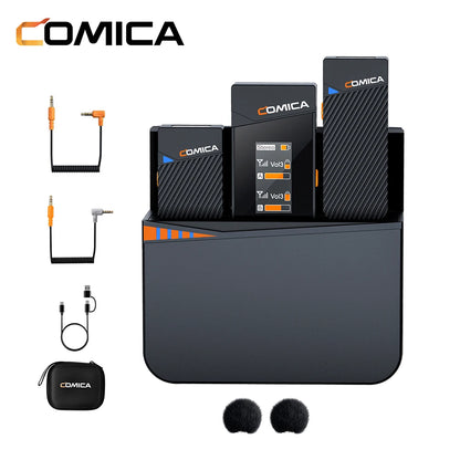Comica Vimo C 2.4G Mini Wireless Lapel Microphone with Charging Case, for Smartphone Camera Podcast Interview YouTube Facebook