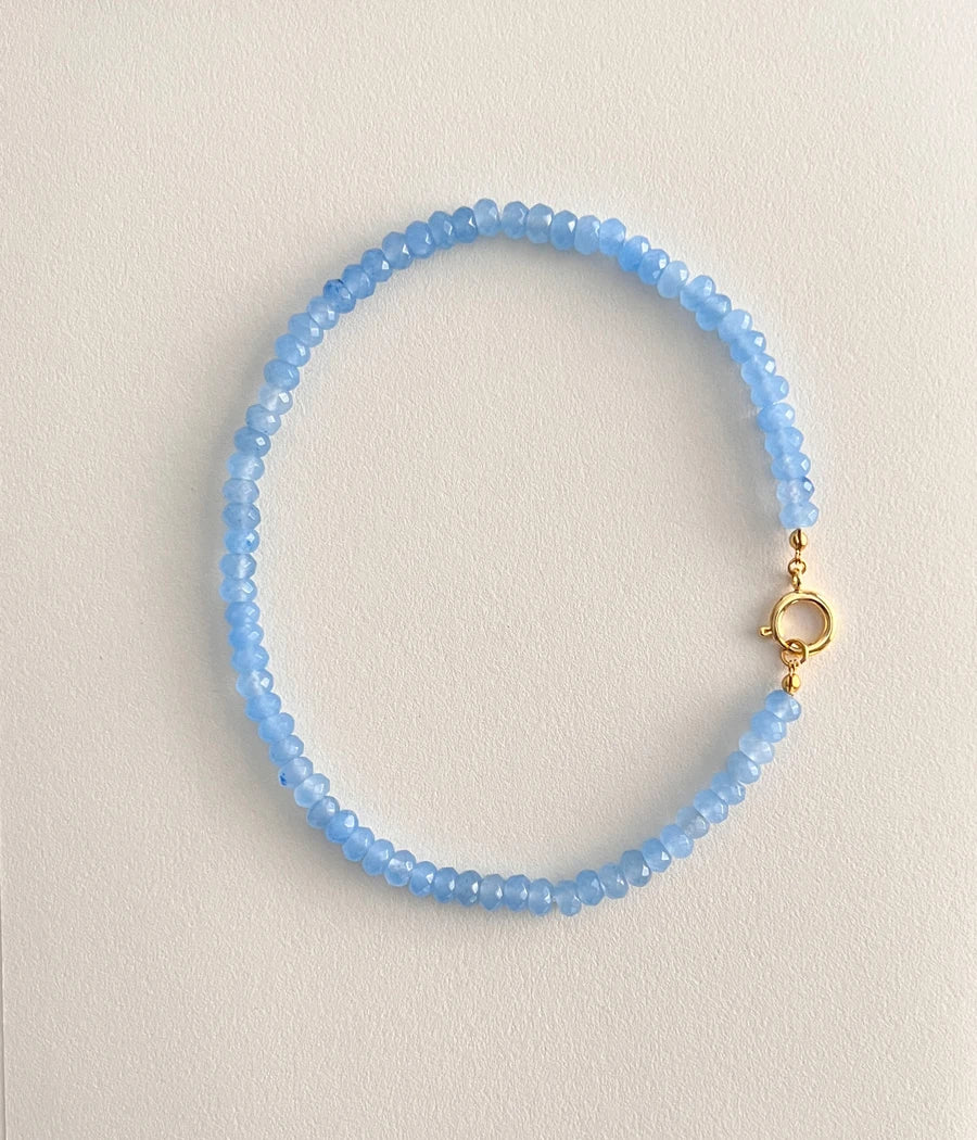 Colored Semi-precious Stone Fashion Necklace 5*8 Cut Natural Stone Beaded Necklace For women, Luxury Handmade  Jewelry