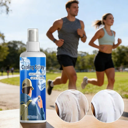 120ml Summer Cooling Spray Portable Ice Feeling Clothing Training Relief Long-lasting Hydrating Cool Spray For Face& Body Bottle