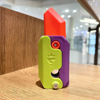 Gravity Folding Claw Knife Radish Knife 3d Printing Gravity Knife Small Radish Knife Push Card Decompression Fidget  Mini Toy