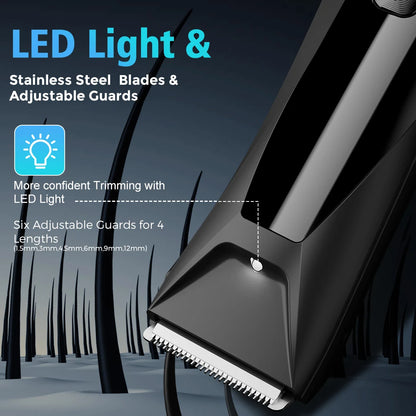 Sejoy Body Hair Trimmer Clipper for Men,Rechargeable Cordless Barber Clippers,Electric Hair Trimmer,Waterproof Beard Trimmer