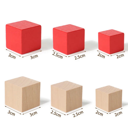 50/100pcs Colorful Cubes Wooden Building Blocks Stacking Up Square Wood Toy Baby Shape Color Learning Toys for Children