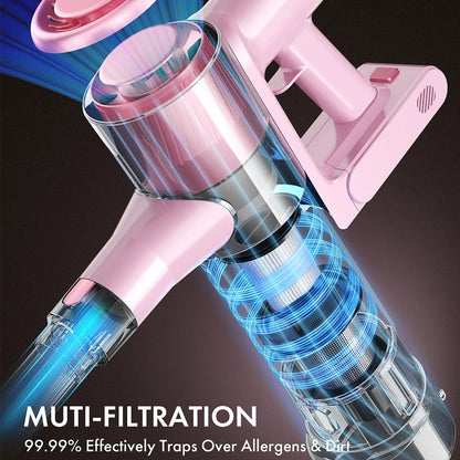 Homeika Cordless Vacuum Cleaner,28KPA 55mins Powerful Suction 8-in-1 LED Display,One-Click Dust Emptying for Pet Hair/Allergies