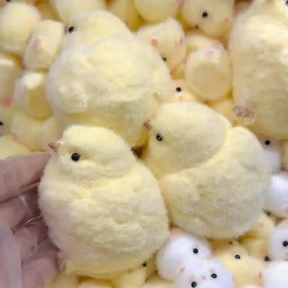 Handmade Plush Simulation Yellow Chicken Stress Relief Toys Handmade Chick Toys Squeezing Pinching Toys Kids Birthday Gift