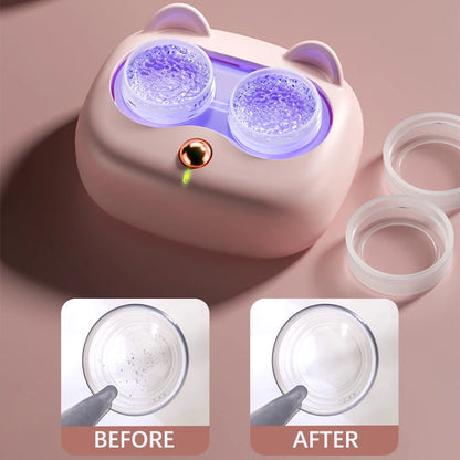 USB Ultrasonic Contact Lens Cleaner Machine,  with Removable Box, Portable Rechargeable & Battery Dual mode optional