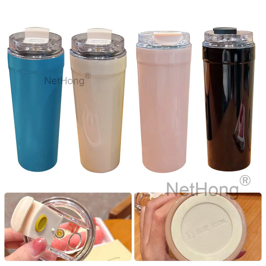 900ML Stainless Steel Vacuum Coffee Cup Heart Logo Portable Leak Proof Travel Mug Insulated Beverage Tumbler