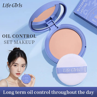 Life Girls Skin Tone Waterproof, Sweat-Proof Powder, Naturally Brightens, Conceals Concealer, Soft and Smooth, Natural and Transparent, Transparent Makeup, Self-Puff