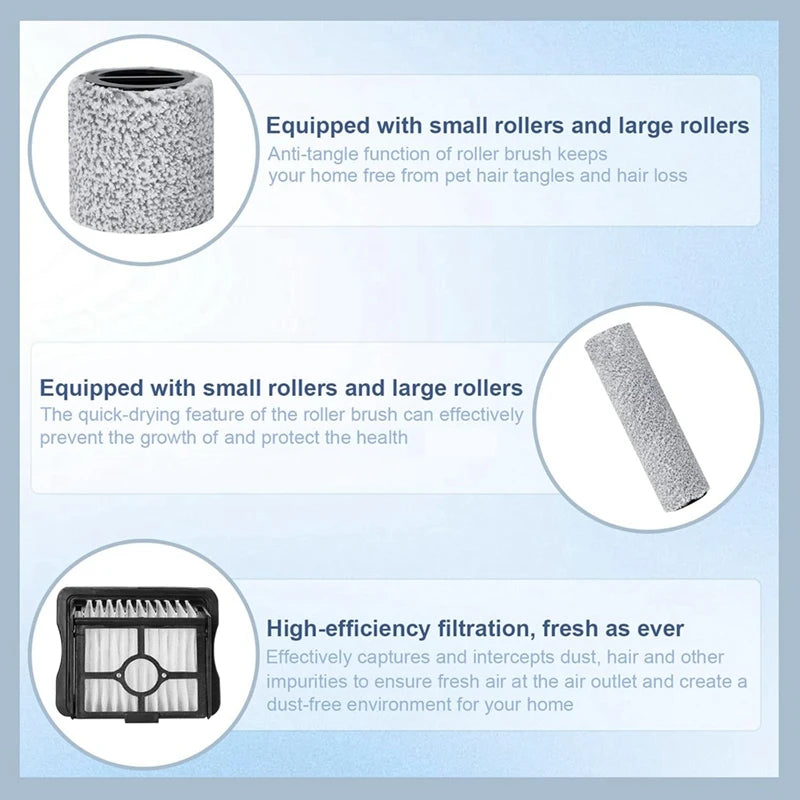 ABNO-For Eureka Rapidwash New630 Robot Vacuum Main Roller Brush Hepa Filter Replacement Parts Accessories