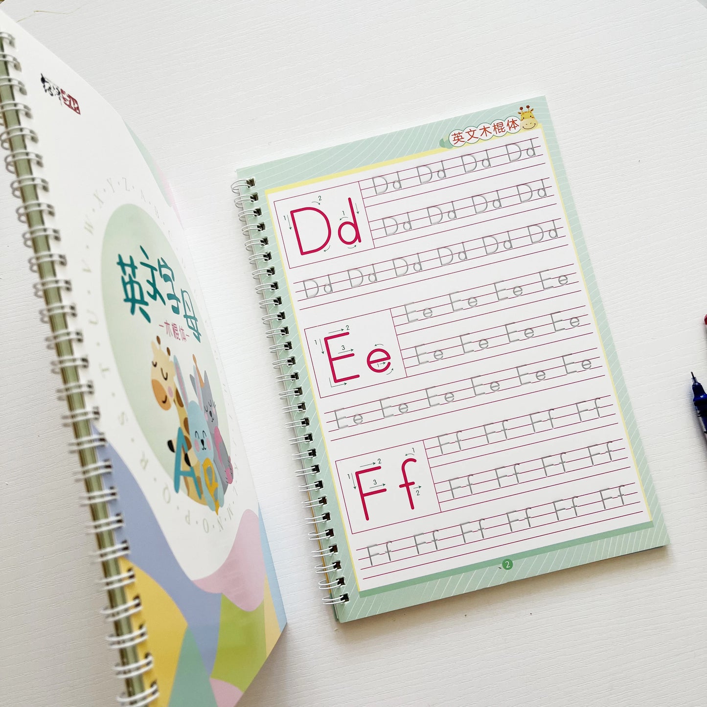 English Alphabet Groove Writing Practice Book with Pen Included