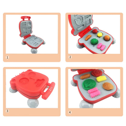 3D Color Clay Toy Kids Pretend Play Ice Cream Maker Burger Noodle Plasticine Toy Clay/Plasticine Mold