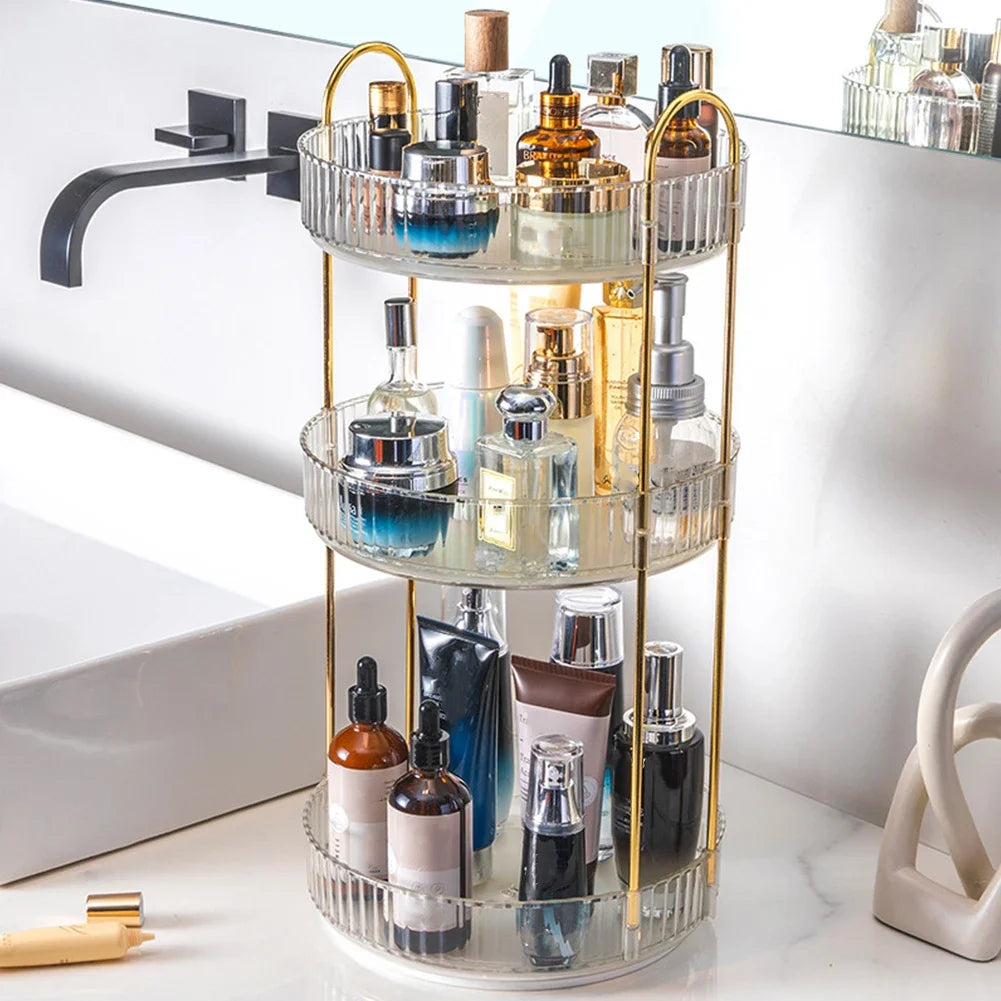 360° Rotating Makeup Brush Holder Luxury Cosmetic Organizer Lipstick Eyebrow Pencil Holder Eye Shadow Display Case Storage Box
