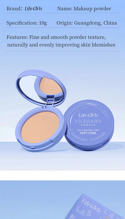 Life Girls Skin Tone Waterproof, Sweat-Proof Powder, Naturally Brightens, Conceals Concealer, Soft and Smooth, Natural and Transparent, Transparent Makeup, Self-Puff