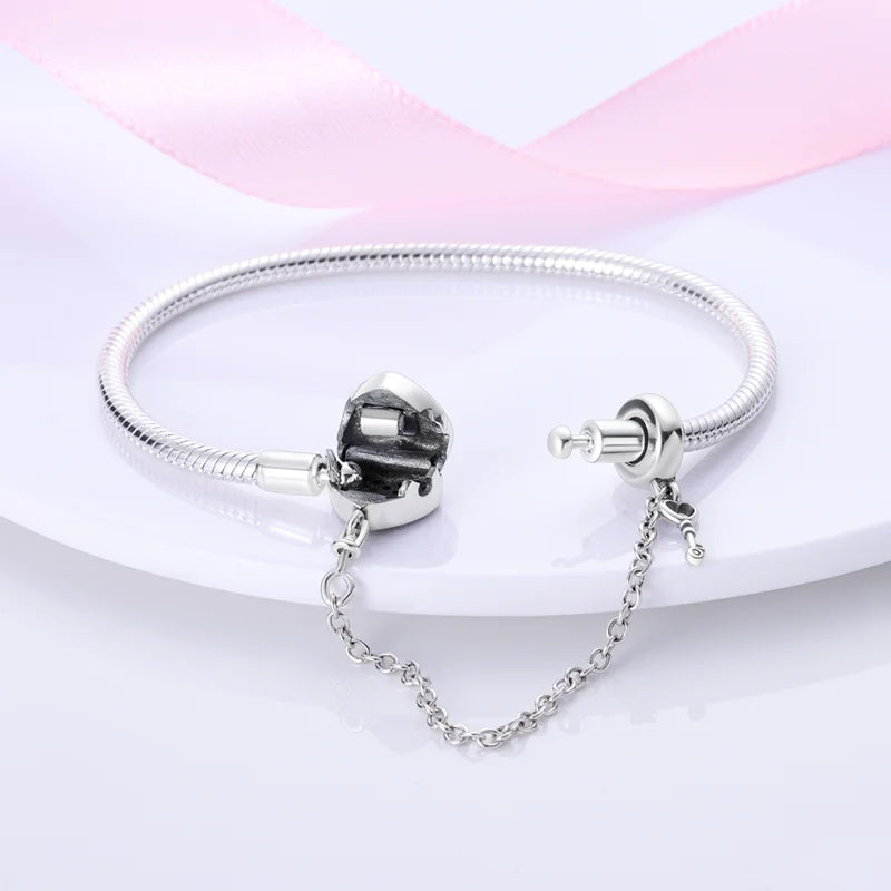 925 Sterling Silver Charm Bracelet - Leaf, Clover, Butterfly & Heart Design | 17-20cm Adjustable