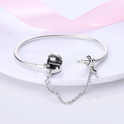 925 Sterling Silver Charm Bracelet - Leaf, Clover, Butterfly & Heart Design | 17-20cm Adjustable
