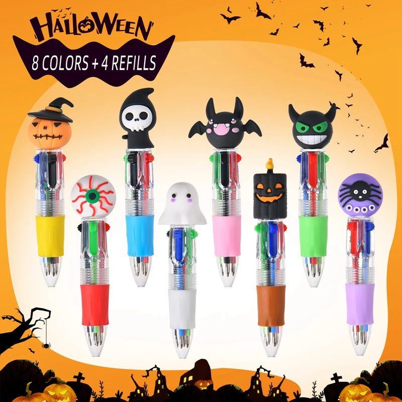5-30Pcs Halloween Themed Ballpoint Pen Bulk for Kids Halloween Party Favors Gift School Prize Goodie Bag Stuffers Four-color